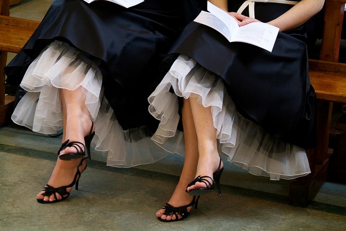 bridesmaids clack strappy shoes